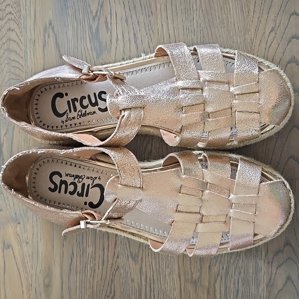 Sam Edelman Espadrille Platform Rose Gold Sandals